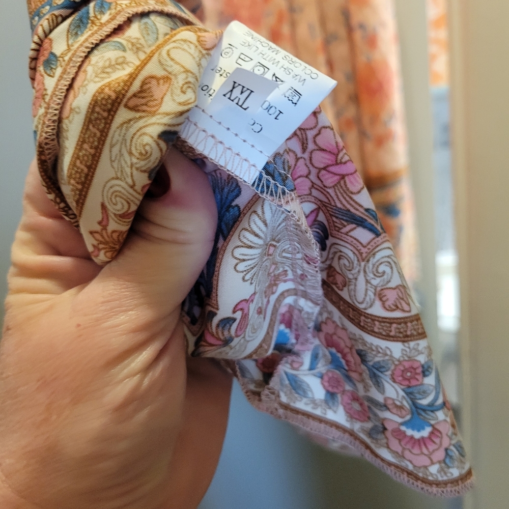 Floral Bohemian Skirt - Pink and Orange Ladies sz XXL - Picture 4 of 5